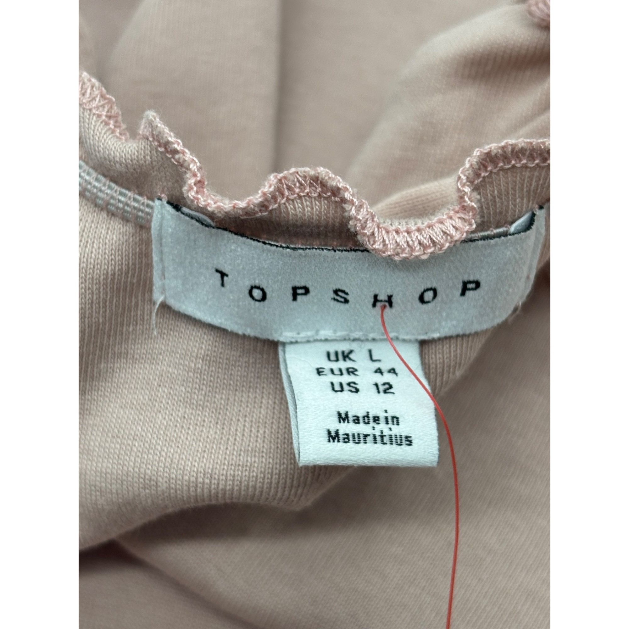 Topshop Topshop Ruffled Straps Ruched Front Lettuce-Edge Tank Top, D Size L / US 10 / IT 46 - 8 Thumbnail