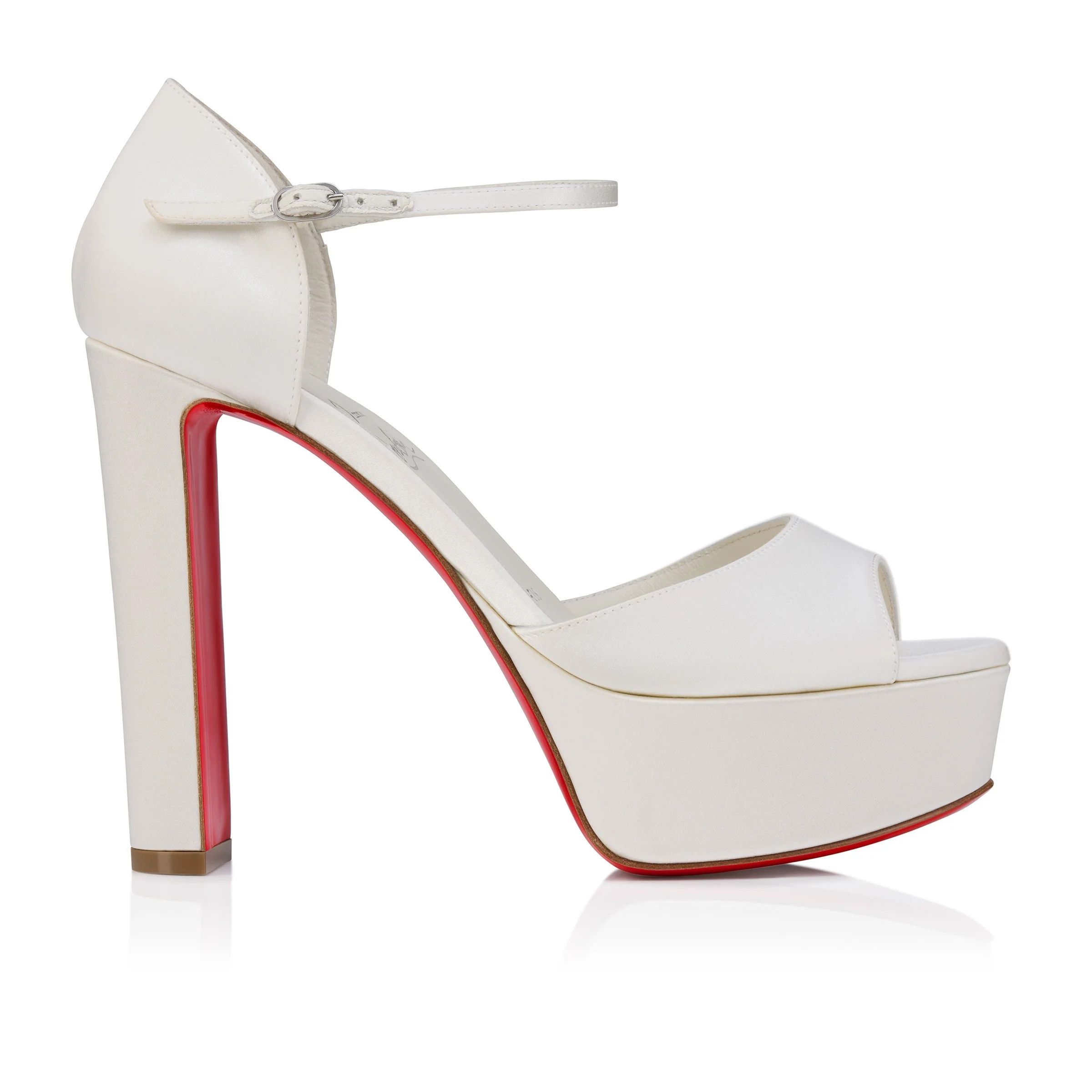 Christian Louboutin os11x0526 Sandaloo 130mm Sandals in Ivory Size US 7 / IT 37 - 1 Thumbnail