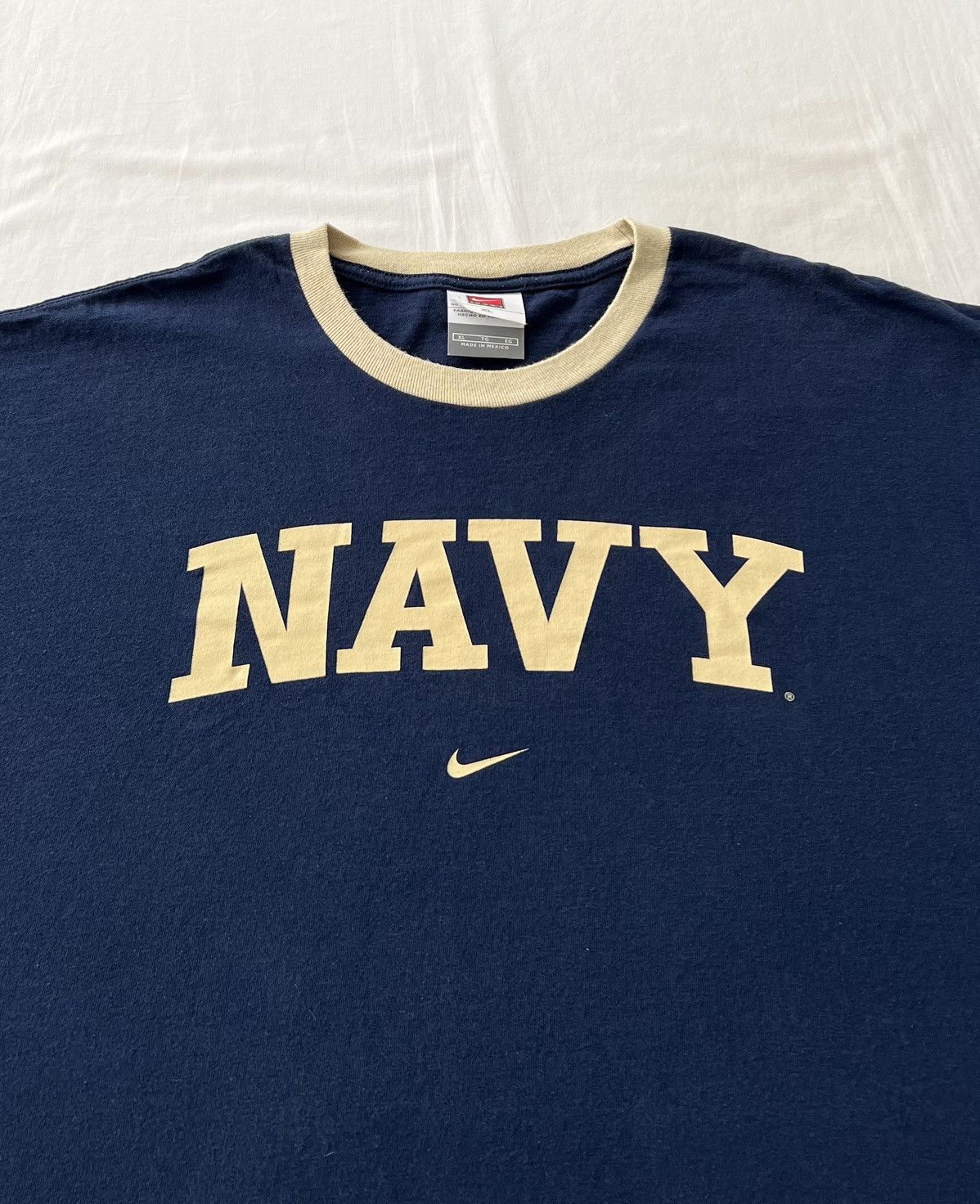 Nike Vintage 90s Nike Navy Ringer T-shirt Size US XL / EU 56 / 4 - 4 Thumbnail