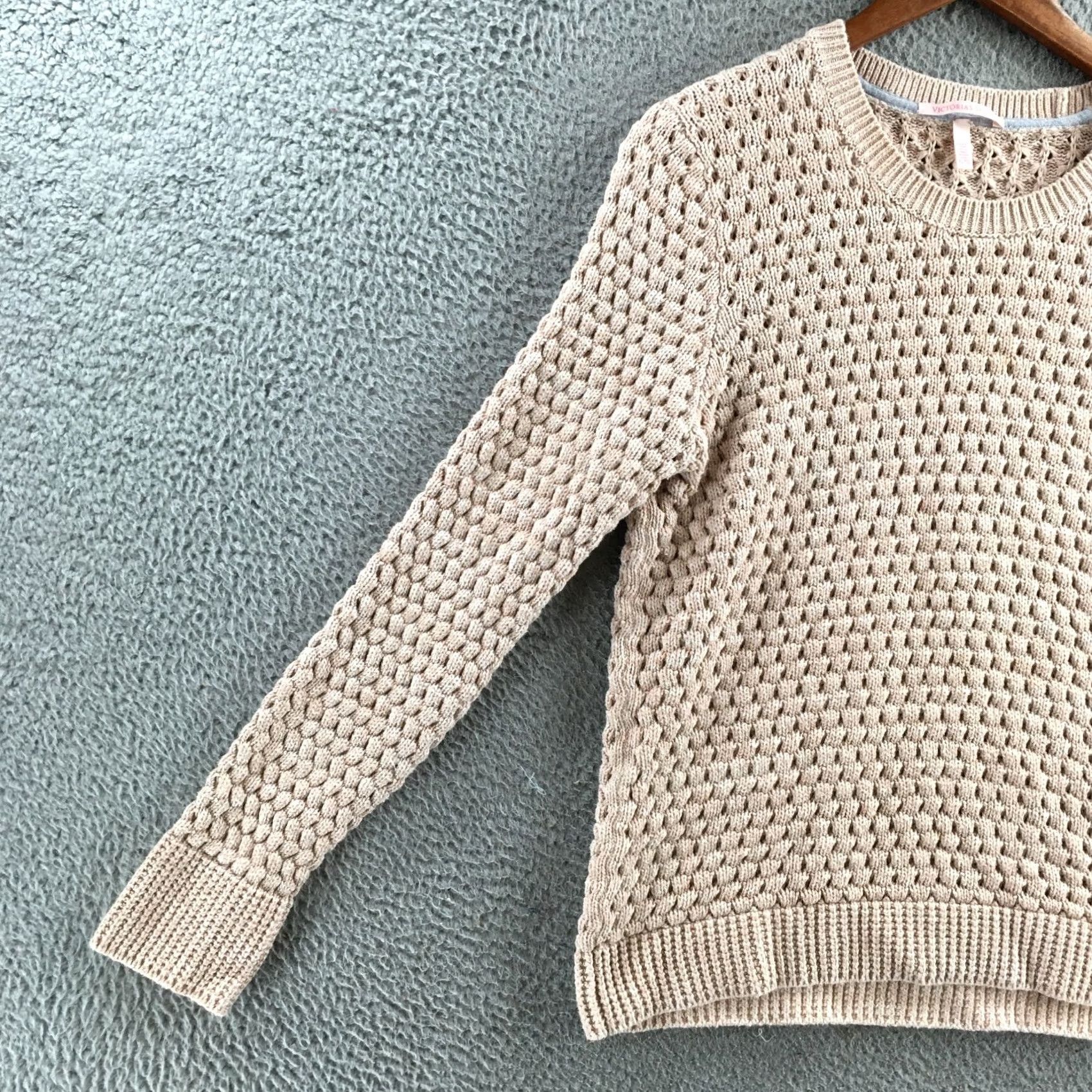 Victoria's Secret Victoria'S Secret Sweater Womens XL Beige Oatmeal Open Knit Pullover Cotton Size XL / US 12-14 / IT 48-50 - 4 Thumbnail