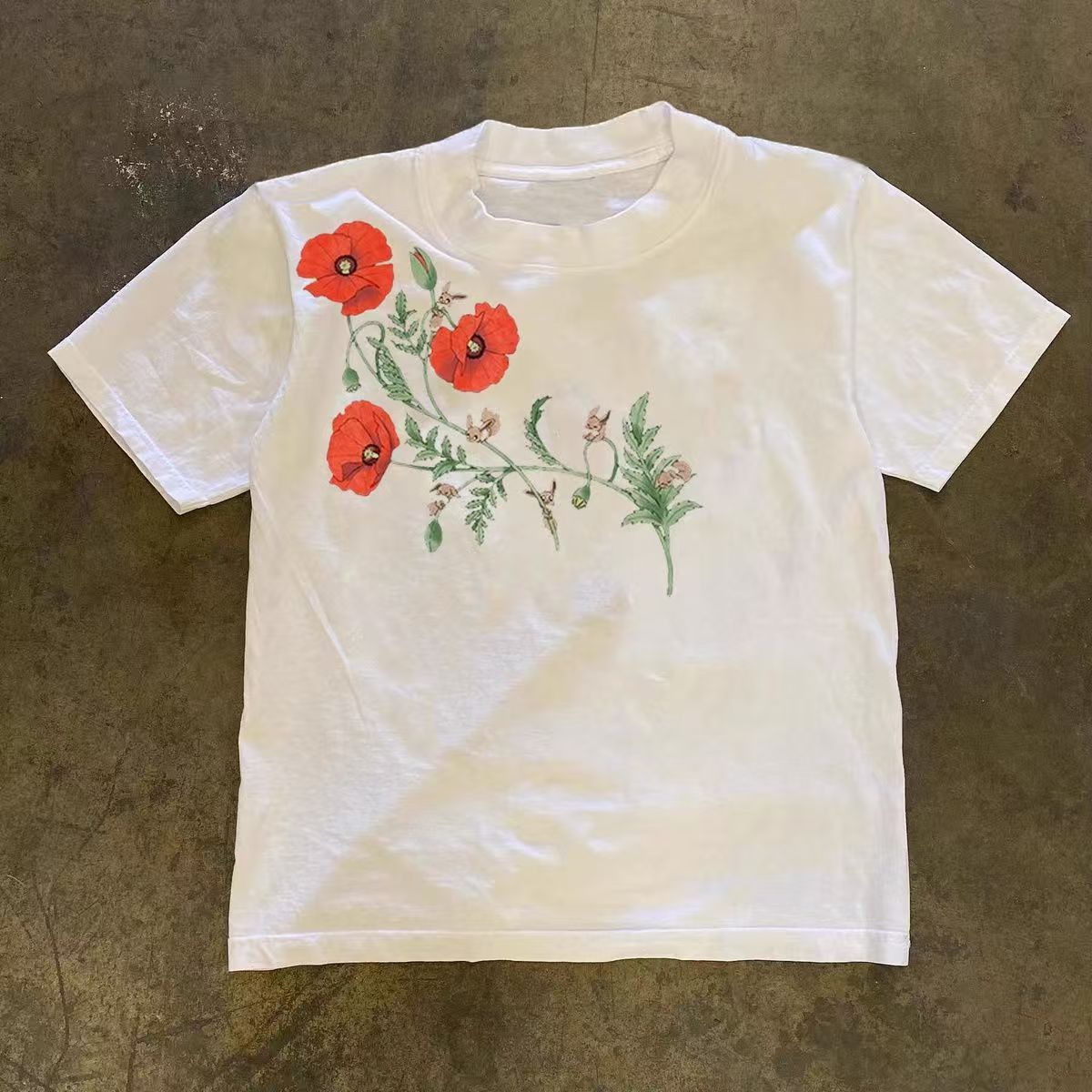 Japanese Brand White washed vintage floral print t-shirt Size US M / EU 48-50 / 2 - 1 Thumbnail
