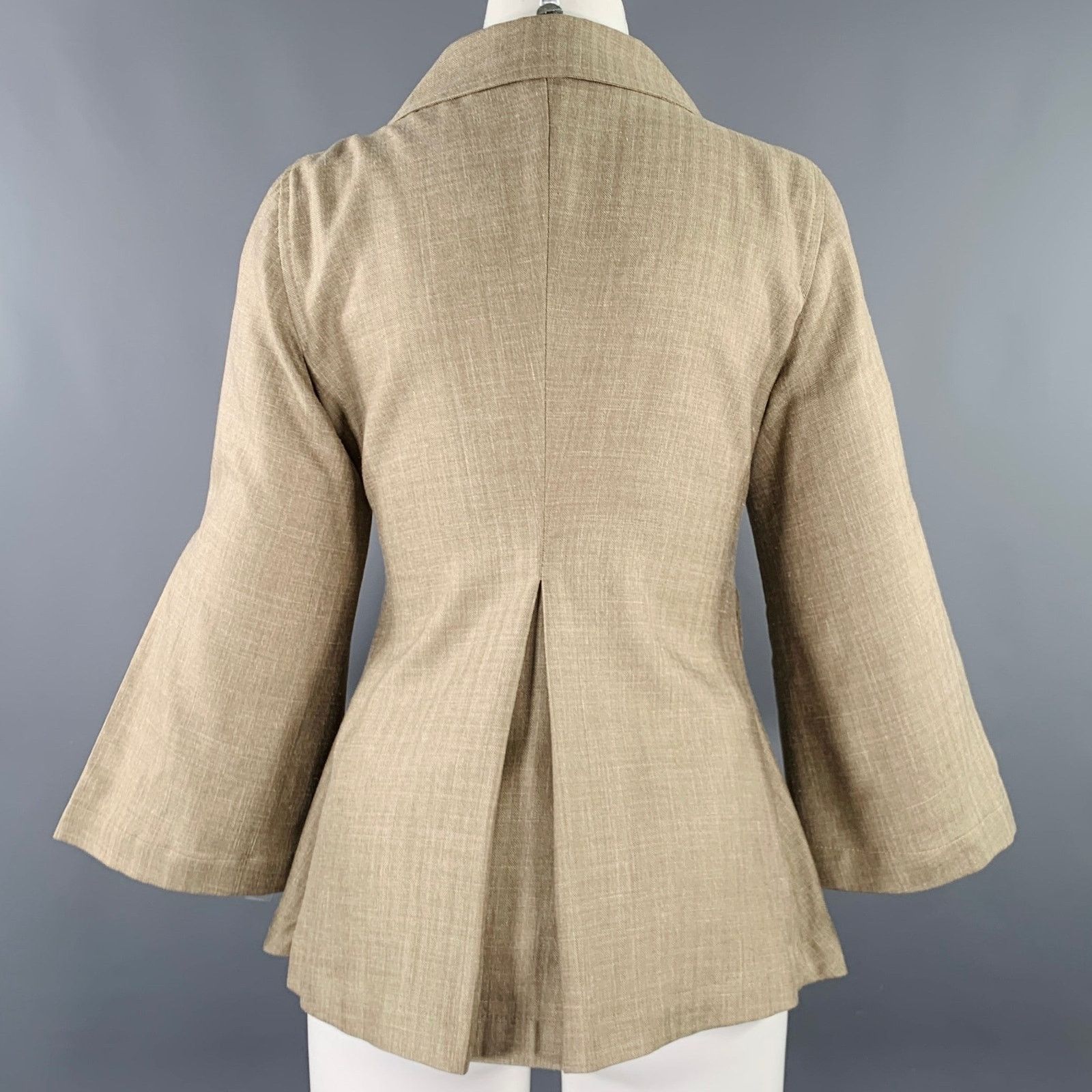 Other MARIA LUISA B Size 6 Beige Taupe Linen Blend Jacket Blazer Size M / US 6-8 / IT 42-44 - 3 Thumbnail