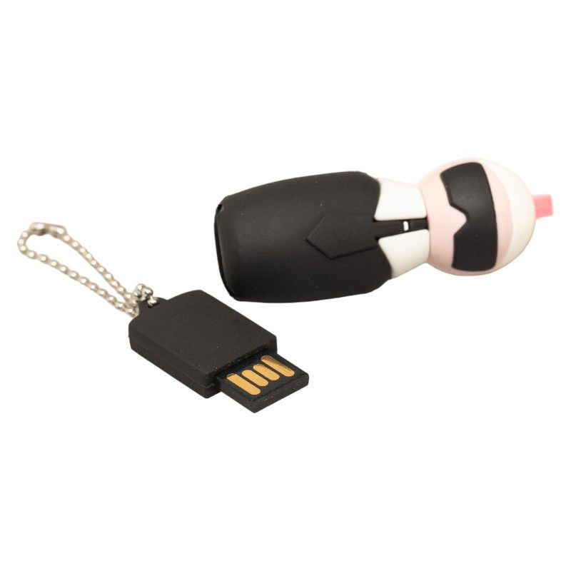 image of Fendi Karlito Flash Drive Bag Charm in Black, Women's