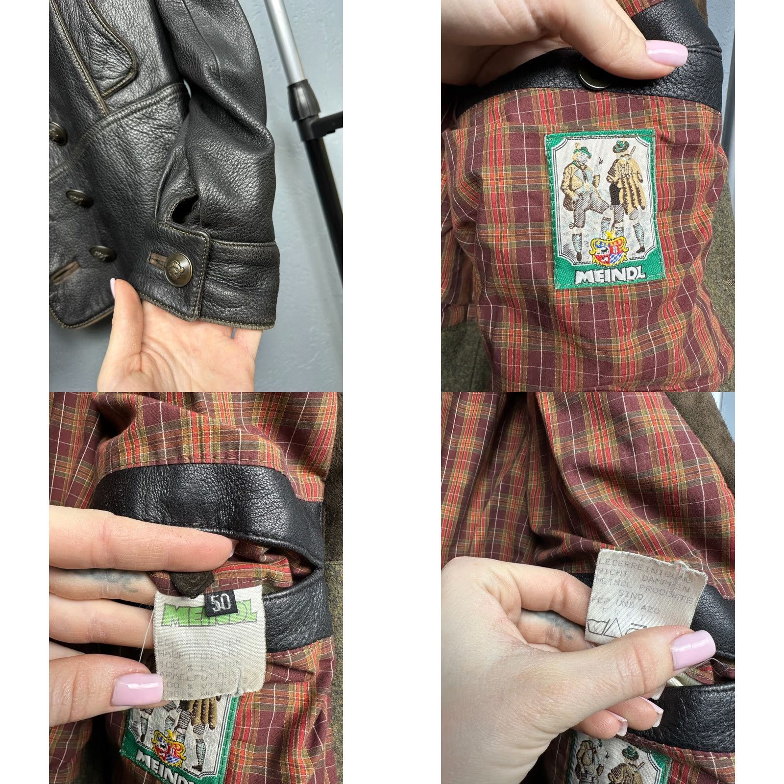Vintage Meindl 90s Vintage Mens Leather Jacket Trachten Size 50 (M) Black Coat, Windbreaker, 90s Theme, Germany, Vintage Mens Jacket Size US M / EU 48-50 / 2 - 8 Thumbnail