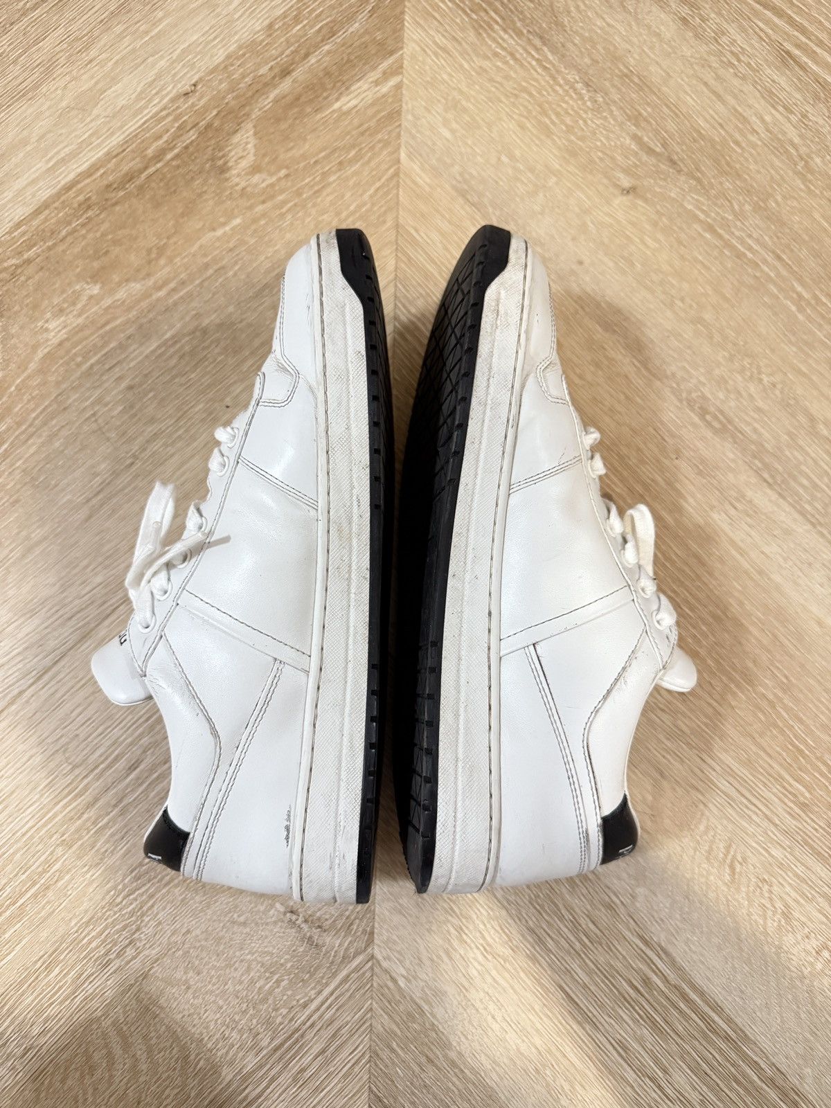 Prada PRADA Downtown Leather Sneaker in White Size US 7.5 / EU 40-41 - 6 Thumbnail