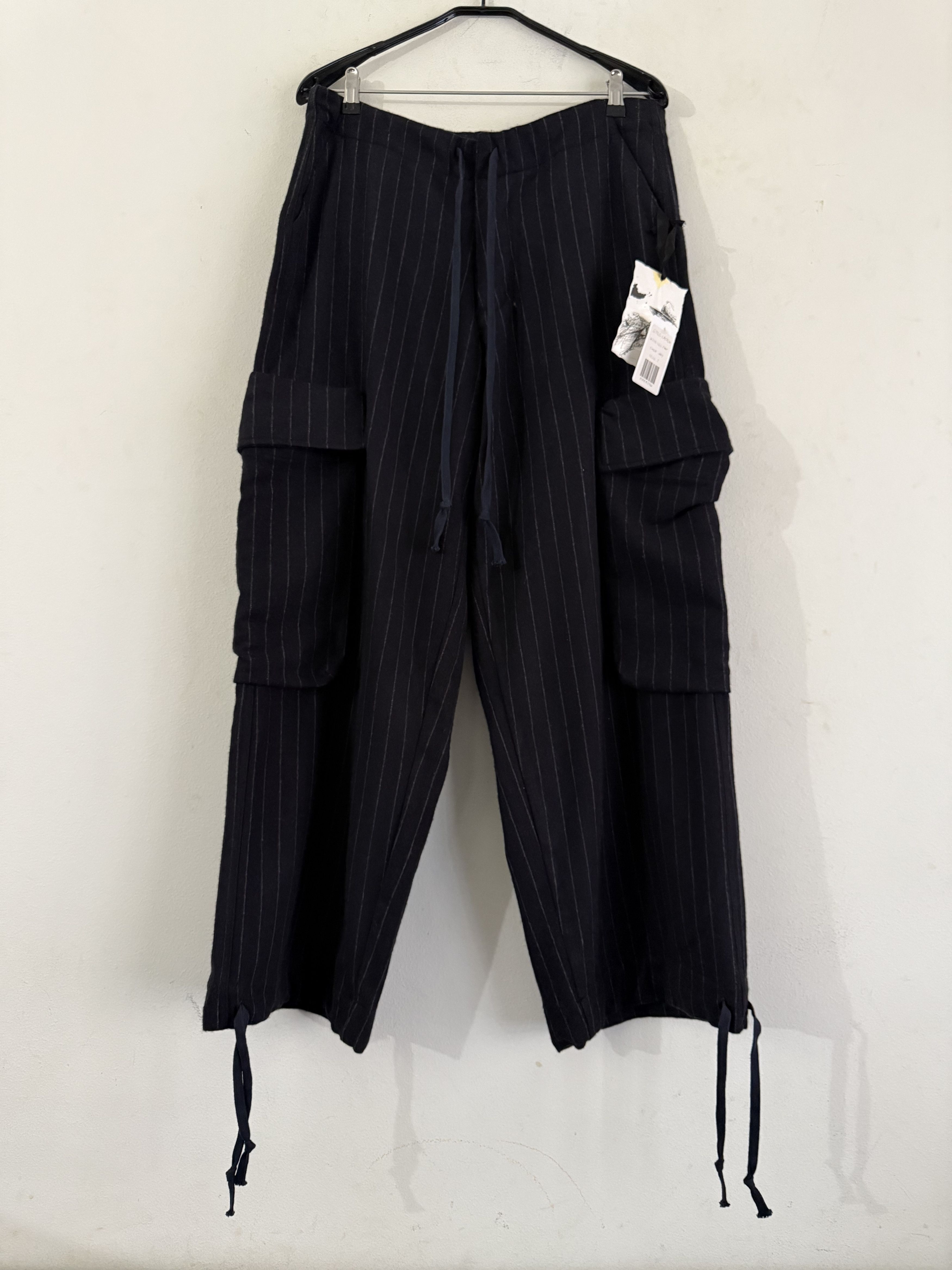 Greg Lauren Pinstriped Wide Trousers Size US 30 / EU 46 - 2 Thumbnail