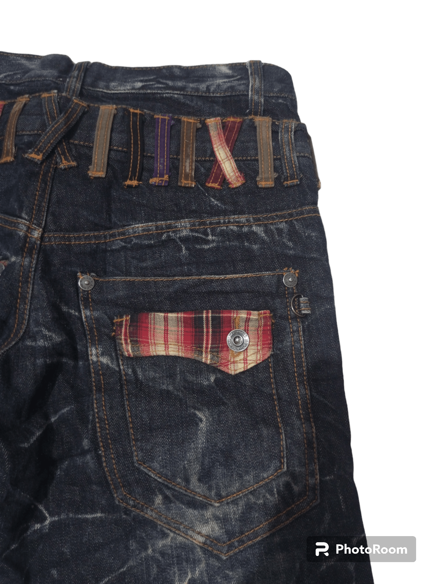 Hysteric Glamour Vintage Nylaus jeans double waist acid wash denim Size US 29 - 6 Thumbnail