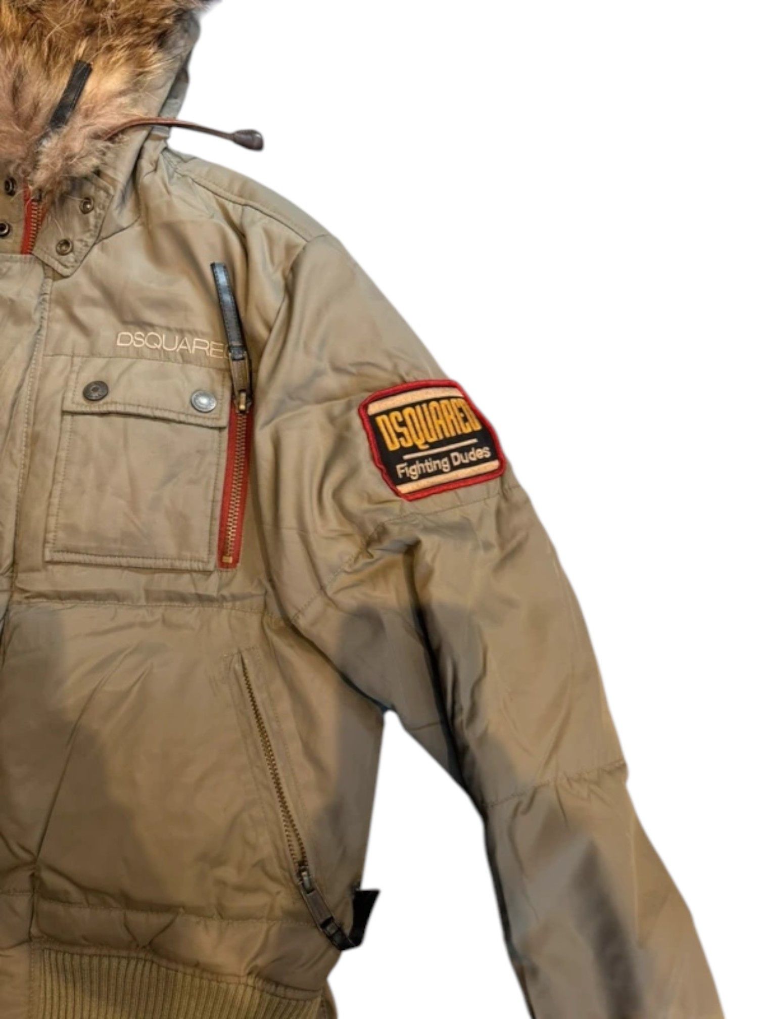 Dsquared2 DSQUARED² "Fighting Bros" Patch Bomber with Fur-Trimmed Hood Size US L / EU 52-54 / 3 - 5 Thumbnail