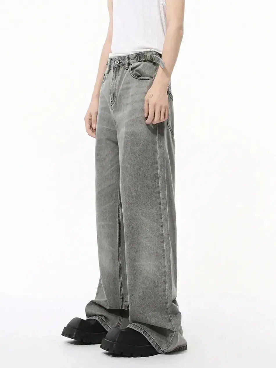 Japanese Brand Retro grey straight leg loose jeans Size US 32 / EU 48 - 1 Thumbnail