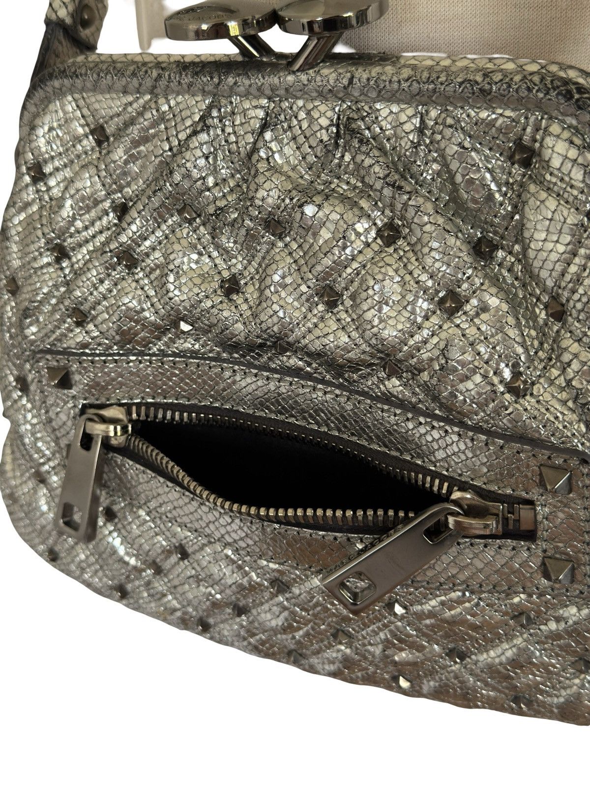 Marc Jacobs RARE 2009 Marc Jacobs Runway Studded Metallic Python Purse Size ONE SIZE - 7 Thumbnail