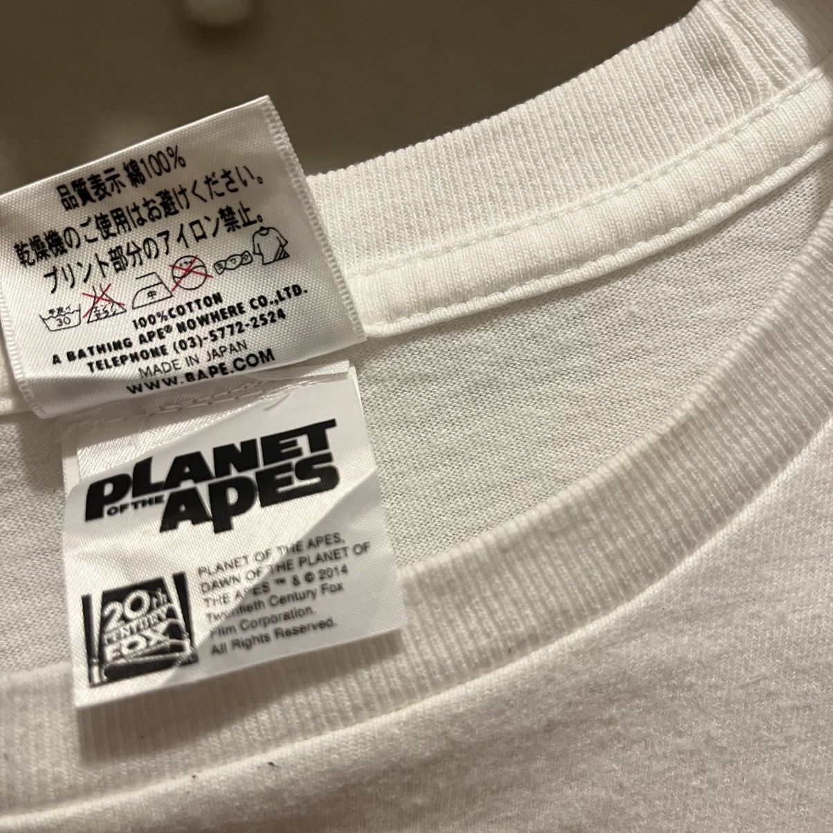 Bape 2014 Bape x plane of the apes t shirt Size US S / EU 44-46 / 1 - 4 Thumbnail