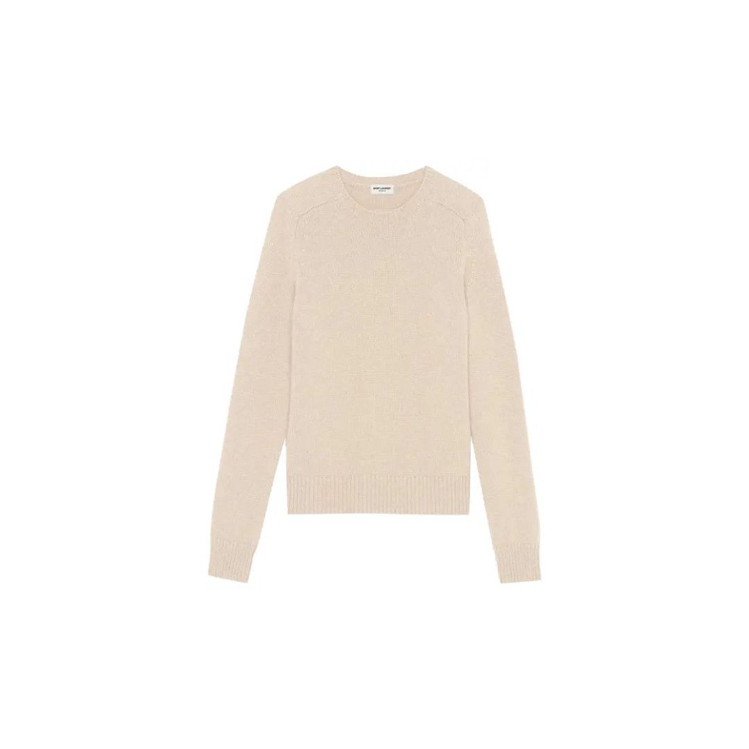 Saint Laurent Paris o1la1rc1a1225 603087 Cashmere Sweater in Beige Size US S / EU 44-46 / 1 - 1 Preview