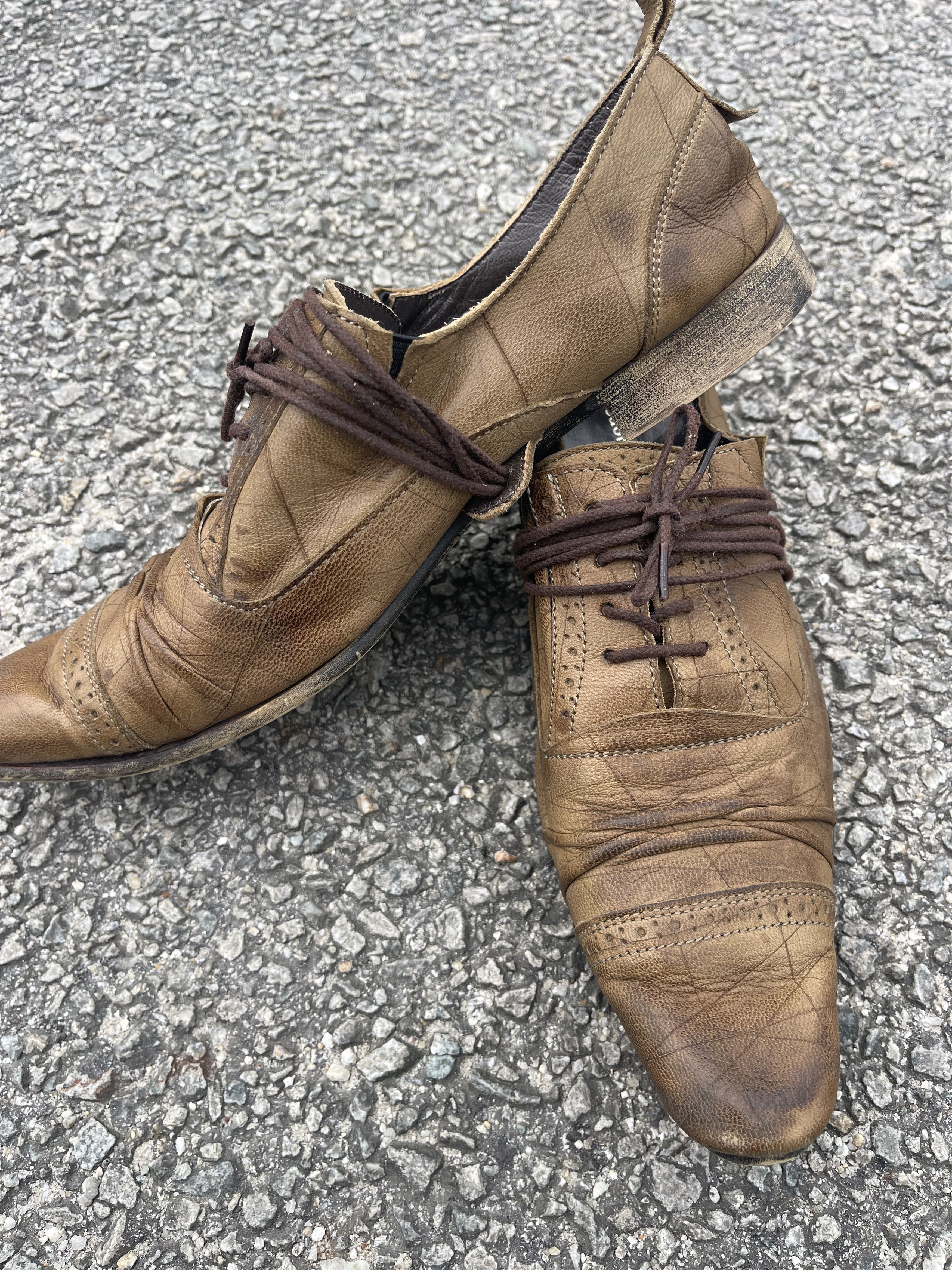 Alfredo Bannister RARE Alfredo BANNISTER Brown Leather Shoes Vtg Patina Derby Size US 7 / EU 40 - 3 Thumbnail