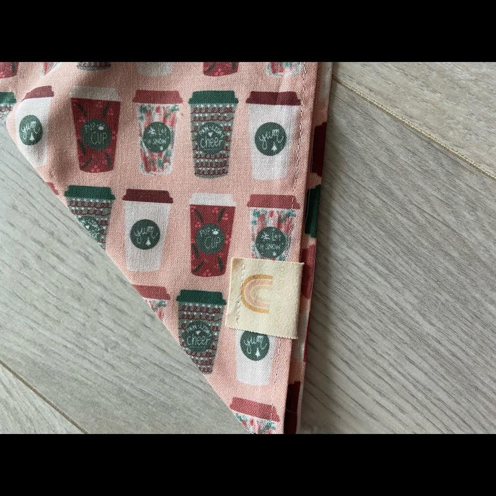 Designer Pink Starbucks Coffee Dog Bandana Size ONE SIZE - 3 Thumbnail