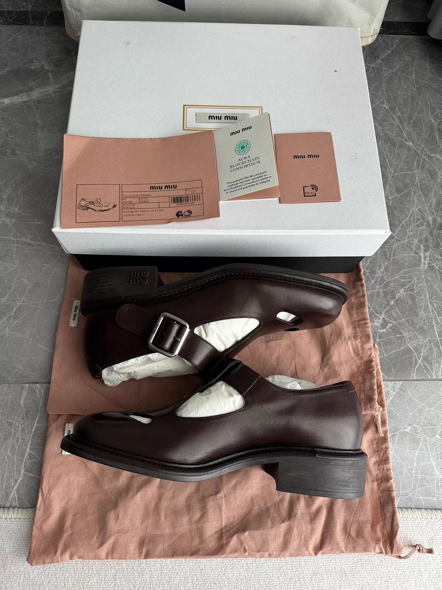 Miu Miu Miu Miu Deep Brown T-strap Platform Mary Jane EU37 Size US 6.5 / IT 36.5 - 7 Thumbnail