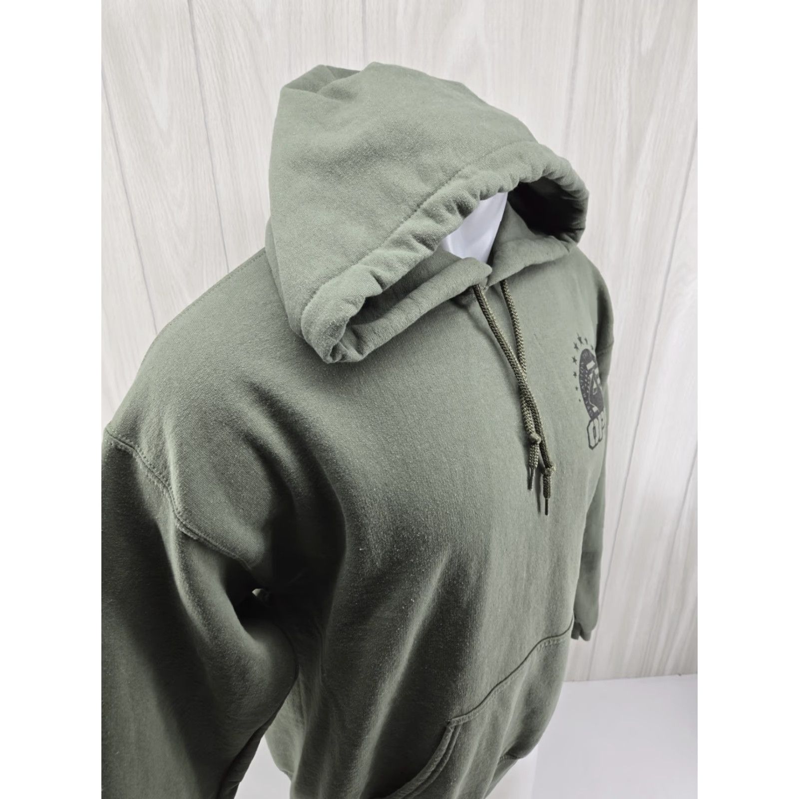 Gildan VINTAGE OPIF HOODIE OD GREEN Size LARGE Mens Hoodie Army Hooded Pullover Gildan Size US L / EU 52-54 / 3 - 7 Thumbnail