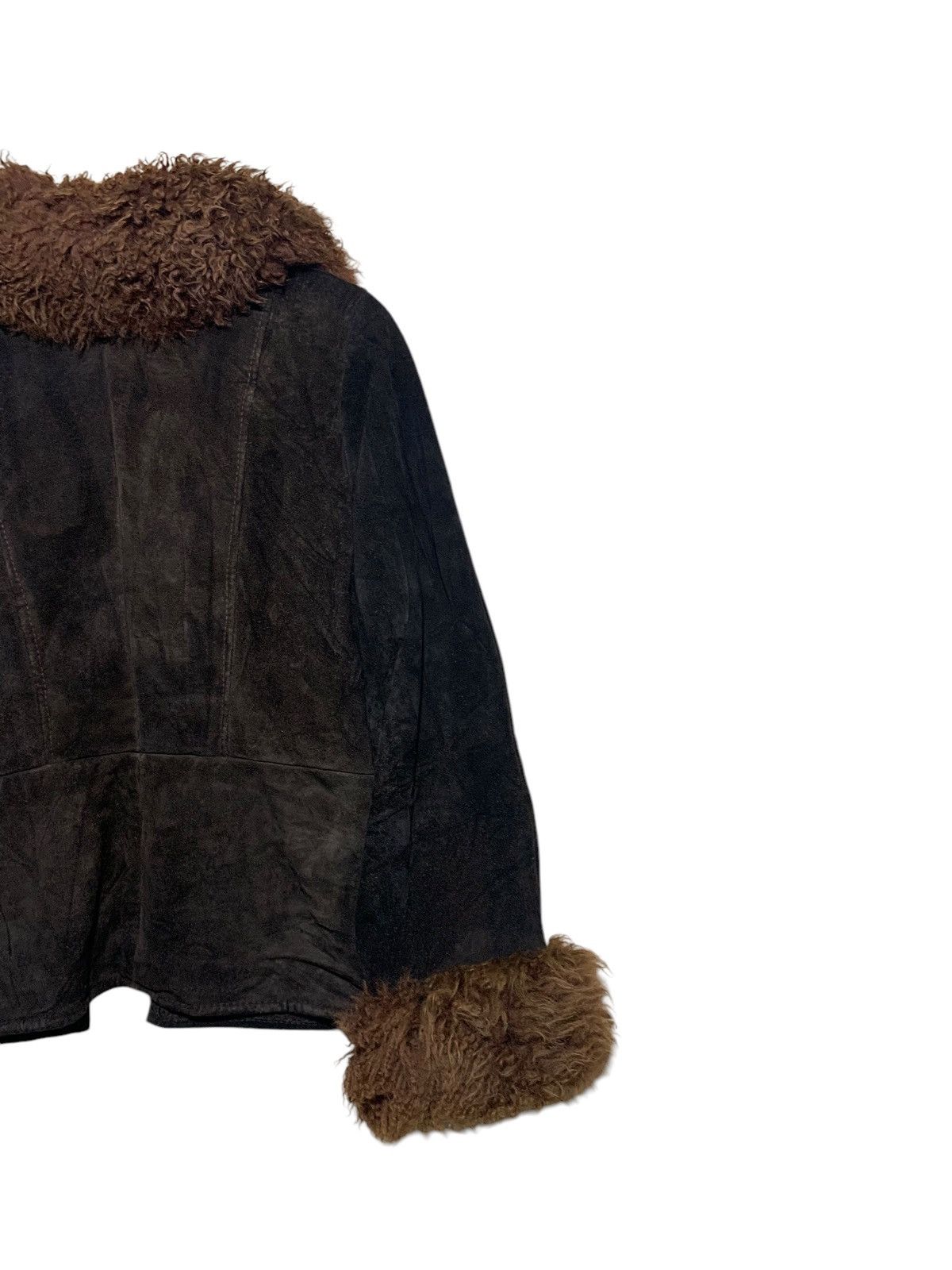 Genuine Leather 🔥BETTY BARCLAYS LEATHER FUR JACKETS BROWN Size M / US 6-8 / IT 42-44 - 6 Thumbnail