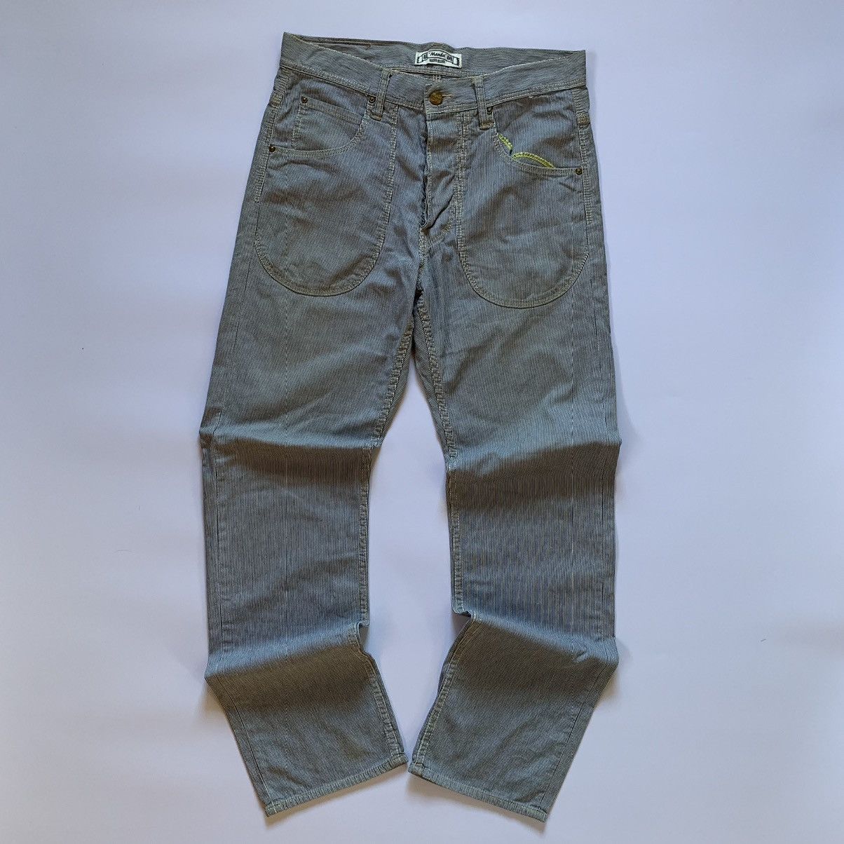 Japanese Brand × Vintage Vintage Manda Union Made Pinstripe Pants Size US 30 / EU 46 - 2 Thumbnail