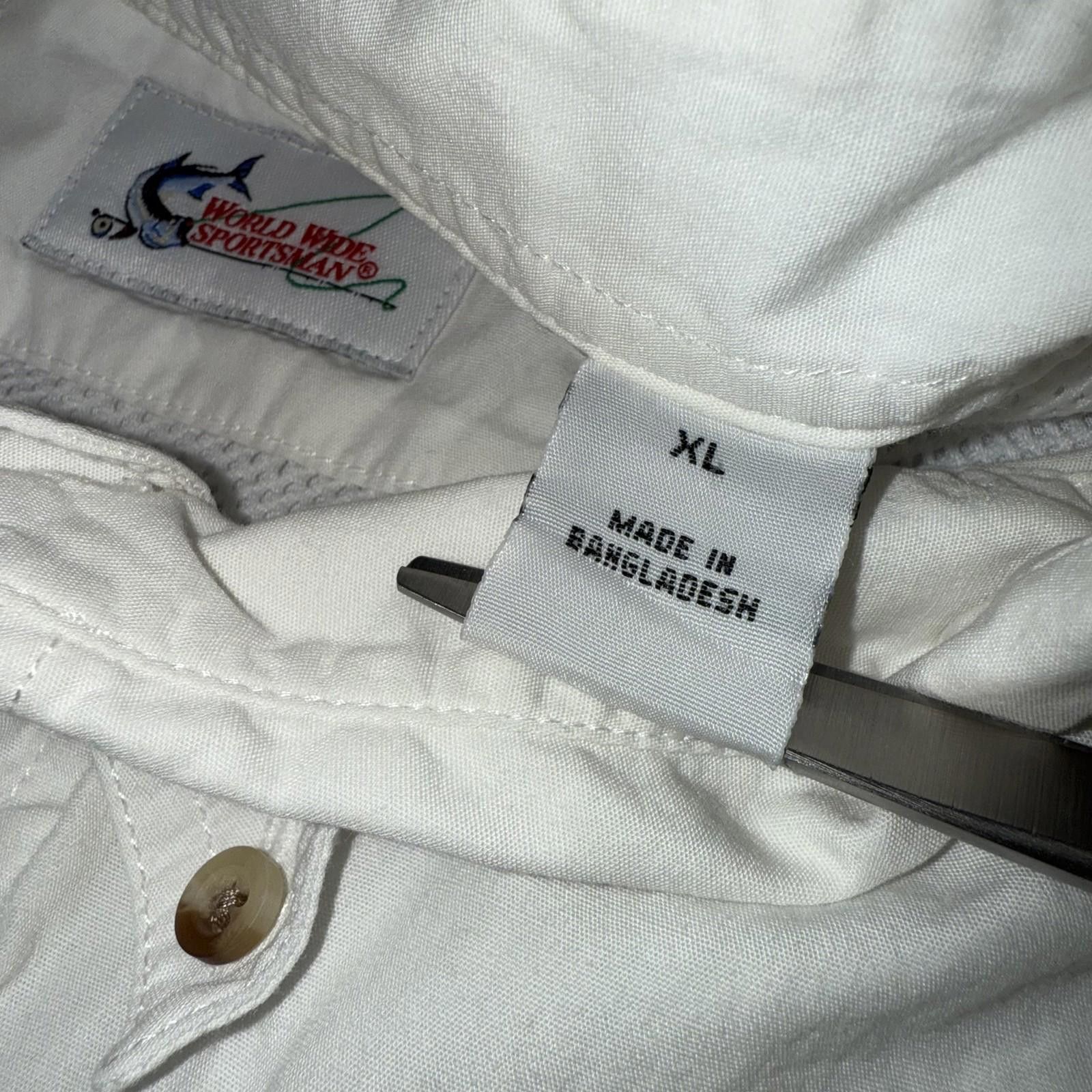 Designer Vtg World Wide Sportsman Shirt Mens XL White Fishing Outdoor Size US XL / EU 56 / 4 - 4 Thumbnail