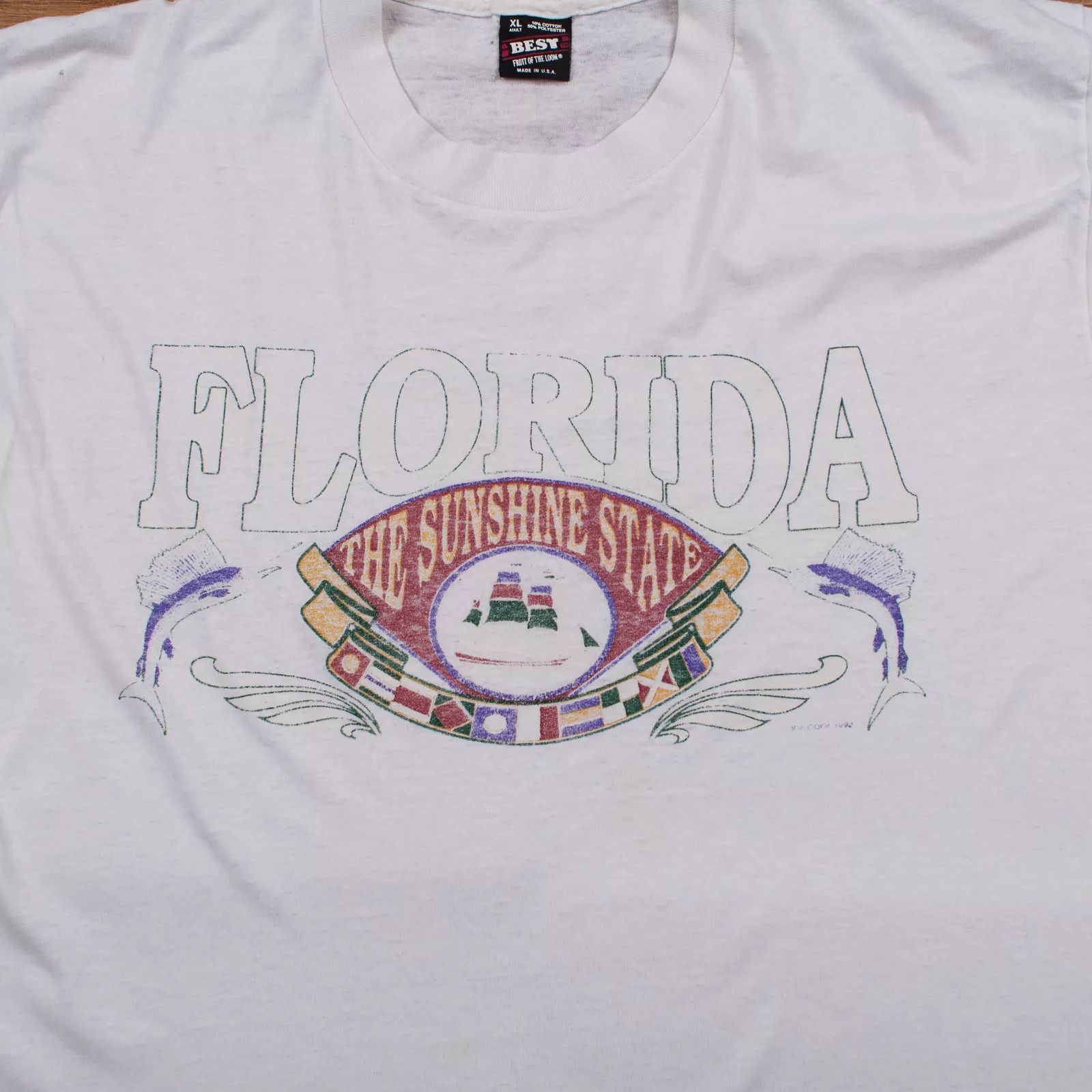 Fruit Of The Loom Vintage Fruit of the Loom Single Stitch T Shirt Graphic Size US XL / EU 56 / 4 - 5 Thumbnail