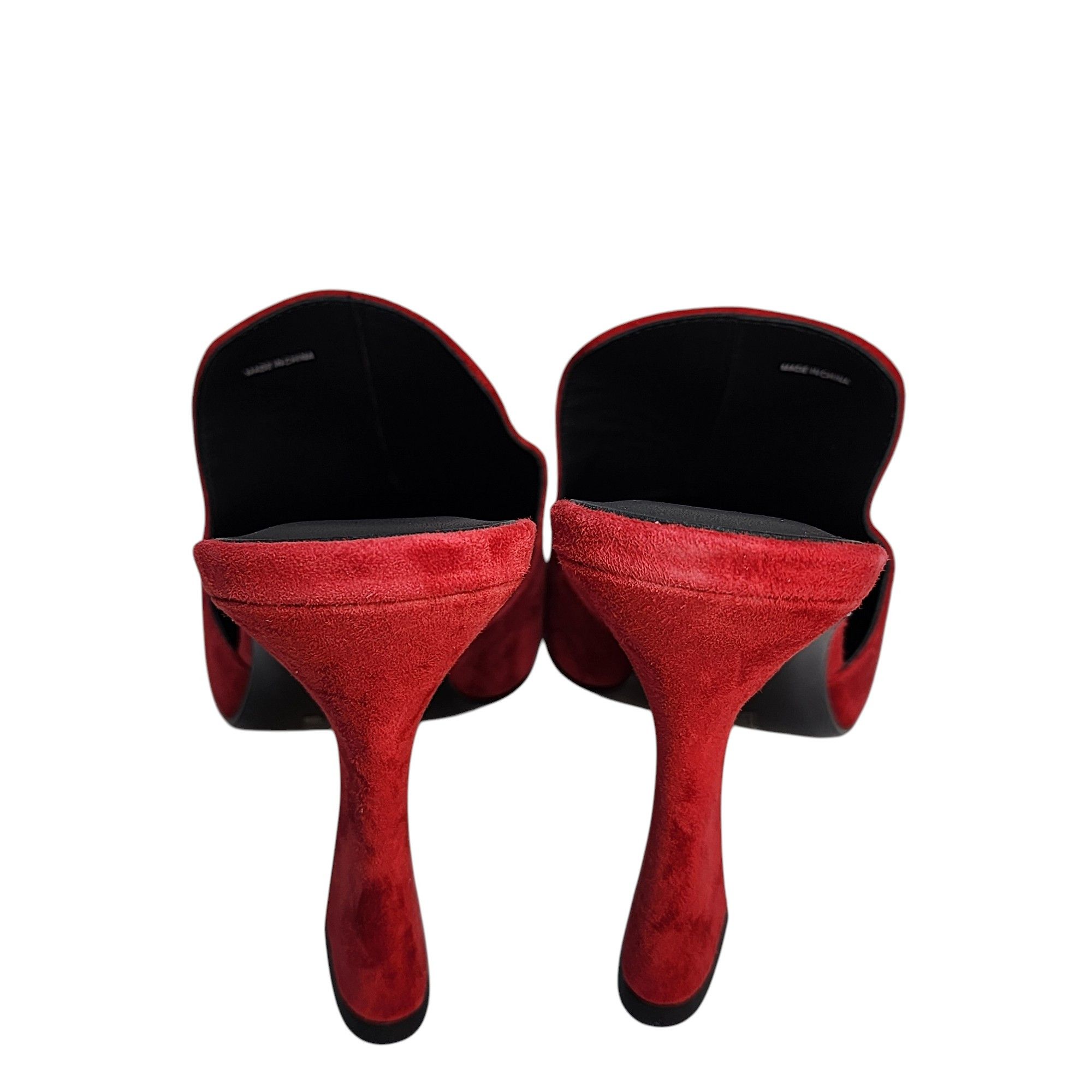 Other Natori Minh Brocade Red Suede Pointed Toe Mules Size US 8.5 / IT 38.5 - 4 Thumbnail