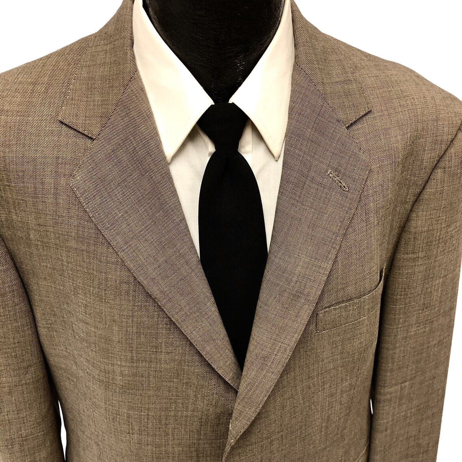Polo Ralph Lauren Vtg POLO Ralph Lauren Beige Gray Sport Coat 3 Btn Jacket Size 44R - 2 Thumbnail