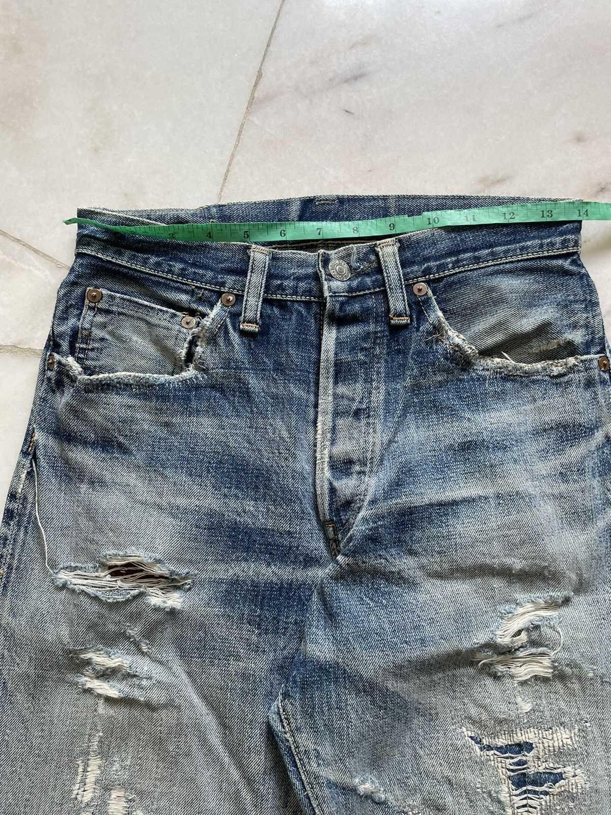 Vintage Vintage Sewing Chop Japanese Brand Selvedge Boro Jeans Size US 28 / EU 44 - 3 Thumbnail