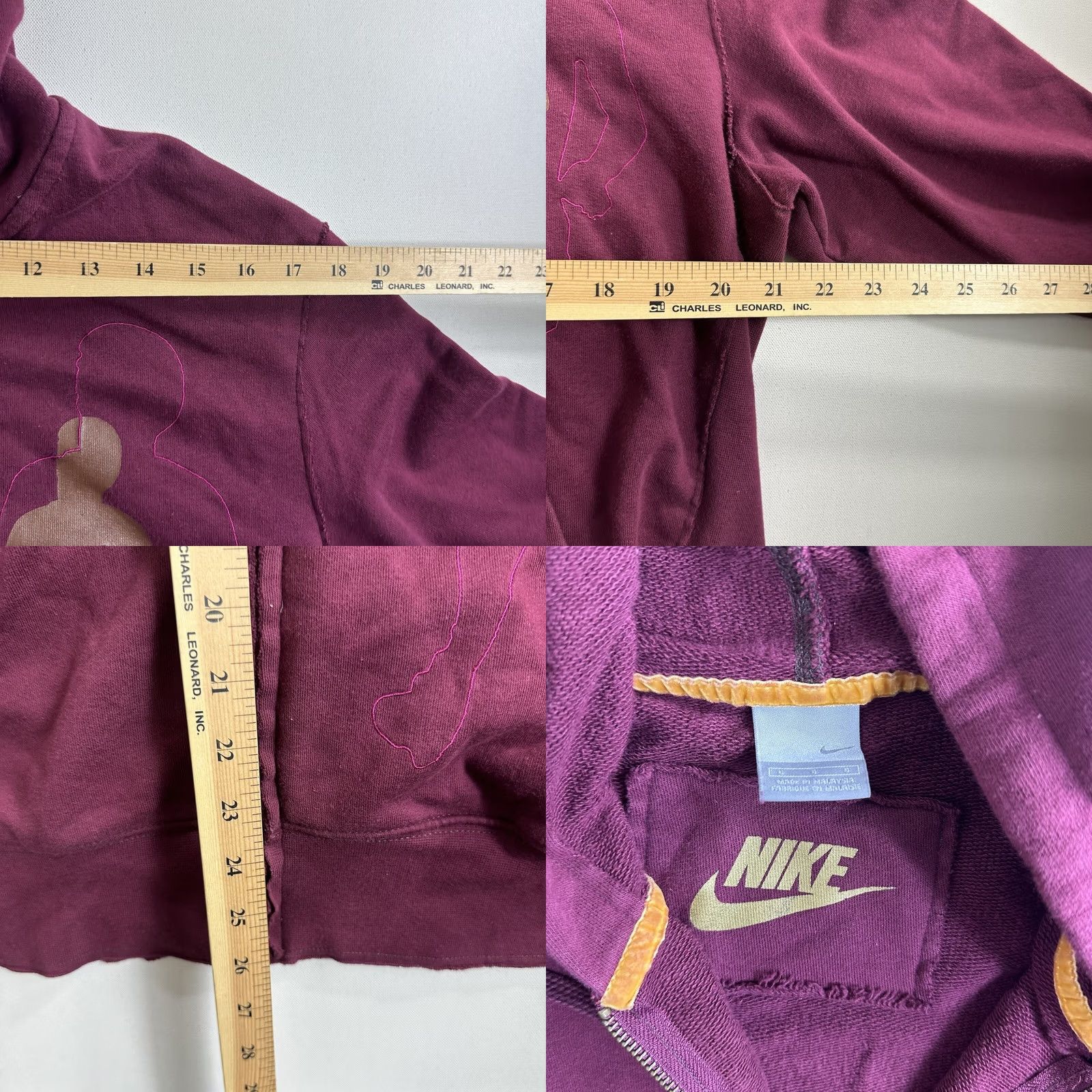 Nike VINTAGE Nike Hoodie Sweatshirt Sweater Full-Zip Silver Tag Logo Adult Size L Men Size US L / EU 52-54 / 3 - 8 Thumbnail