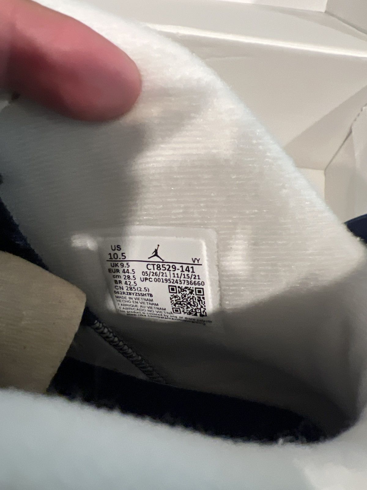 Jordan Brand × Nike Jordan 6 White/Navy Blue Size US 10.5 / EU 43-44 - 4 Thumbnail