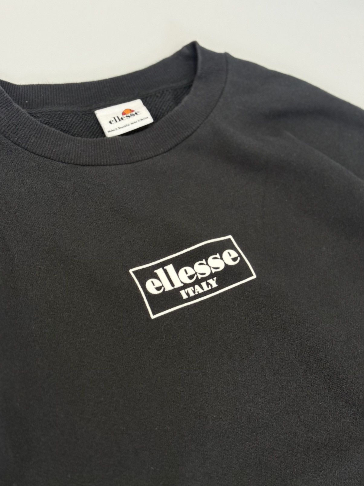 Ellesse 🔥 Ellesse Italy Spellout Black Faded Boxy Sweatshirt - XL Size US L / EU 52-54 / 3 - 4 Thumbnail