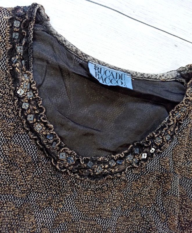 Vintage Art Nouveau Floral Shirt Bucadi Bacco Sequin Rare Opium Size US S / EU 44-46 / 1 - 9 Thumbnail