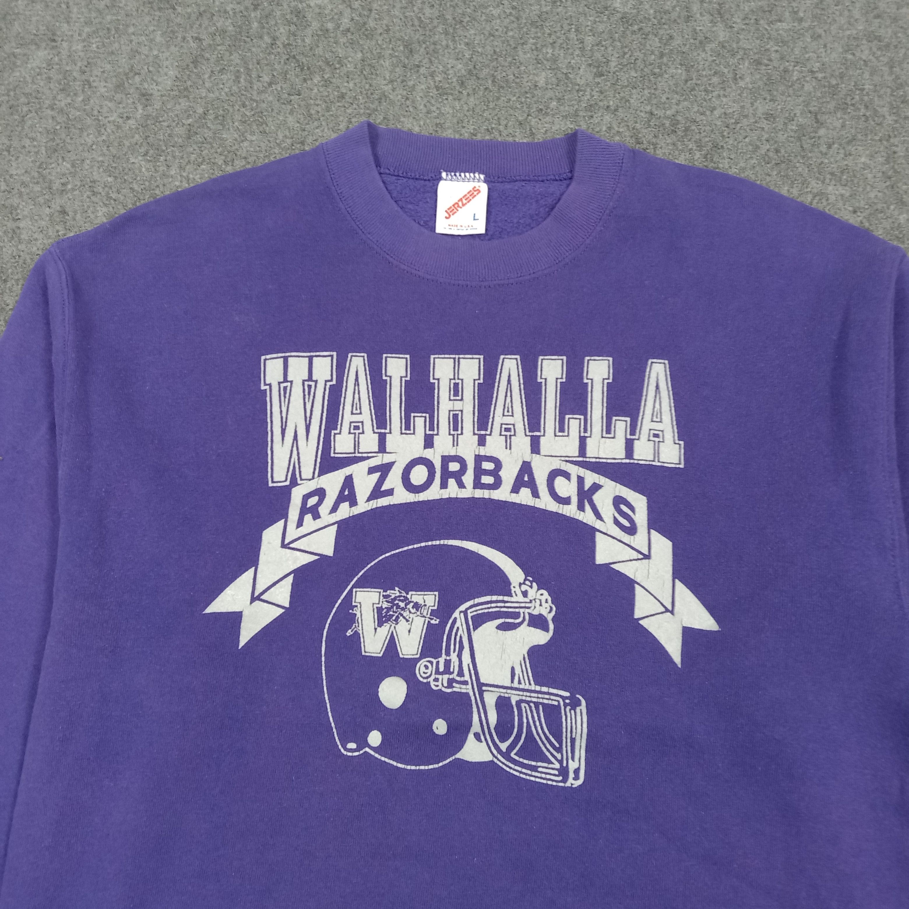 Vintage 90's Walhalla Razorbacks Football Team Sweatshirt C286N27 Size US M / EU 48-50 / 2 - 2 Thumbnail