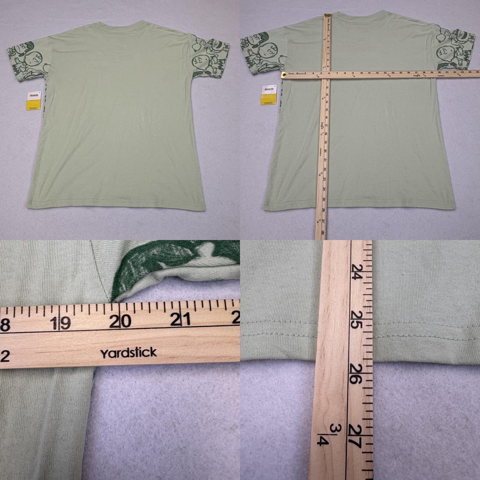Peanuts Peanuts Cast Shirt Mens XS Green All Over Graphic Tee Snoopy Charlie Brown Size US XS / EU 42 / 0 - 8 Thumbnail