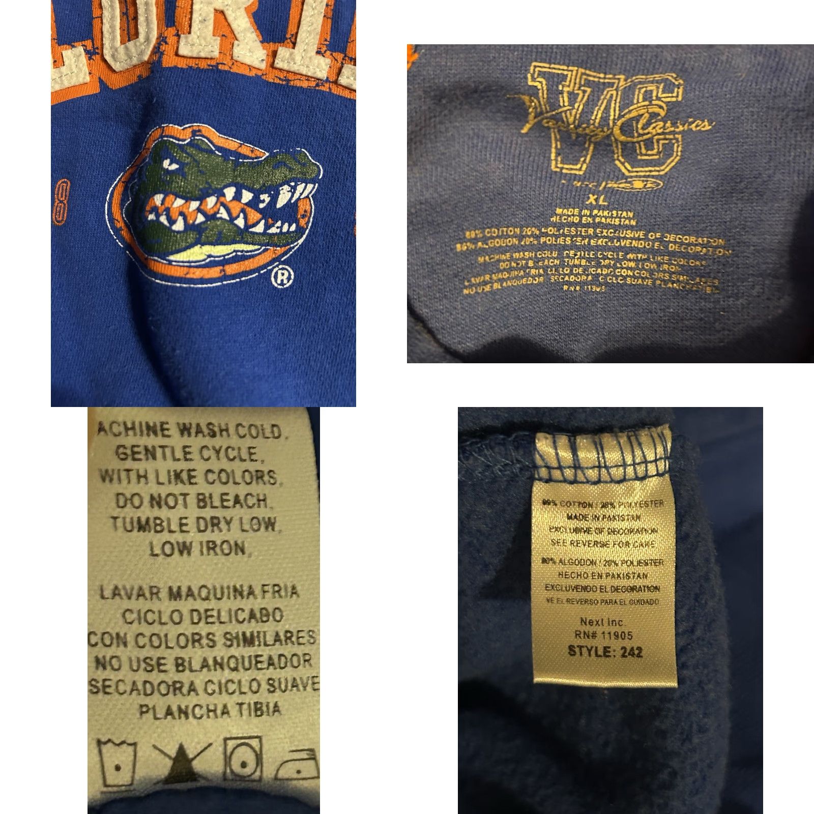 Vintage VINTAGE Florida Gators Pullover Sweatshirt Men XL Blue Orange Stitched Graphics Size US XL / EU 56 / 4 - 10 Thumbnail