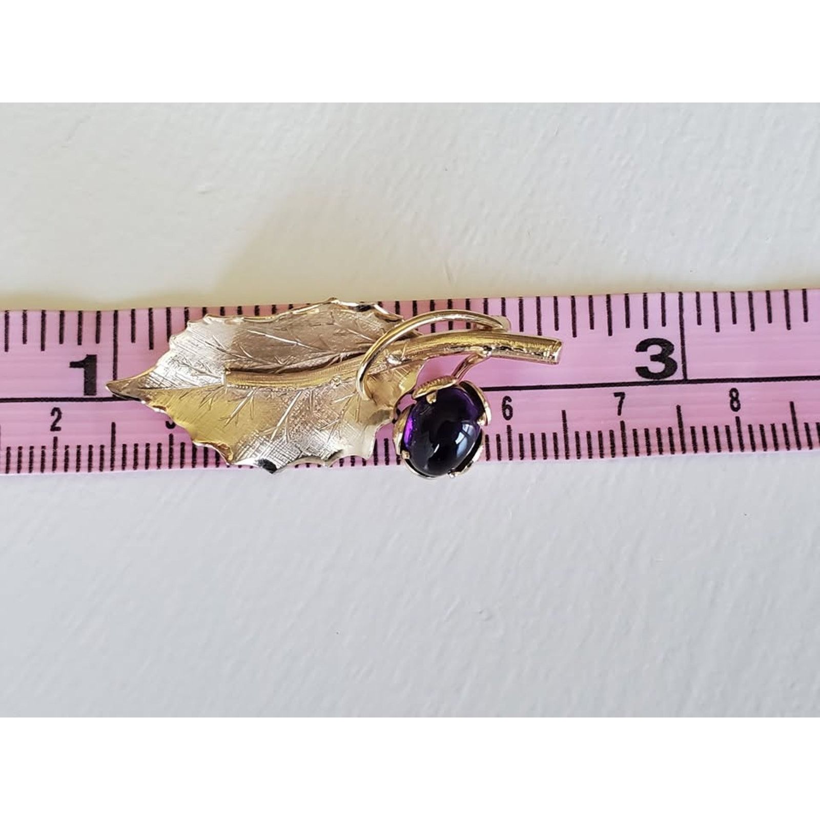 Unknown London Vintage Amethyst Floral Gold-Fill Brooch Set – Made by Wells Size ONE SIZE - 6 Thumbnail