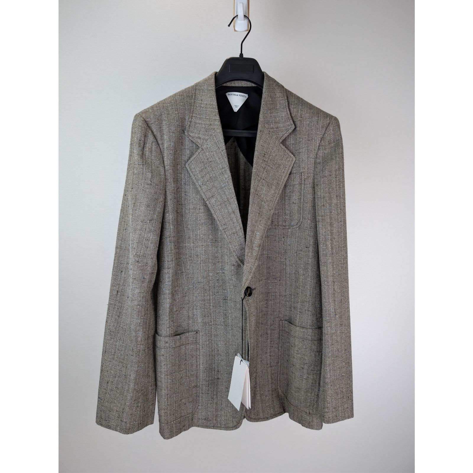 Bottega Veneta o1rshd1 Knotted Melange Viscose-Silk Jacket in Brown / White Size US M / EU 48-50 / 2 - 1 Thumbnail