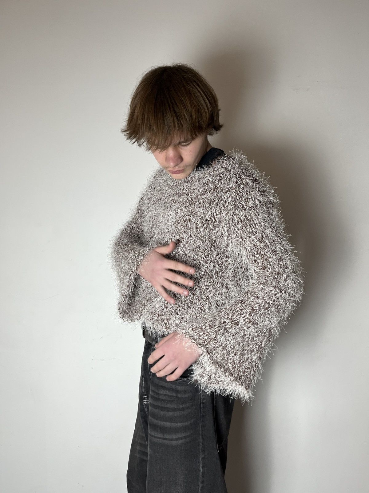 Hysteric Glamour 🔥00'S RICK OWENS VIBE FAUX FUR MOHAIR CROPPED SWEATER 00'S Size US S / EU 44-46 / 1 - 1 Thumbnail
