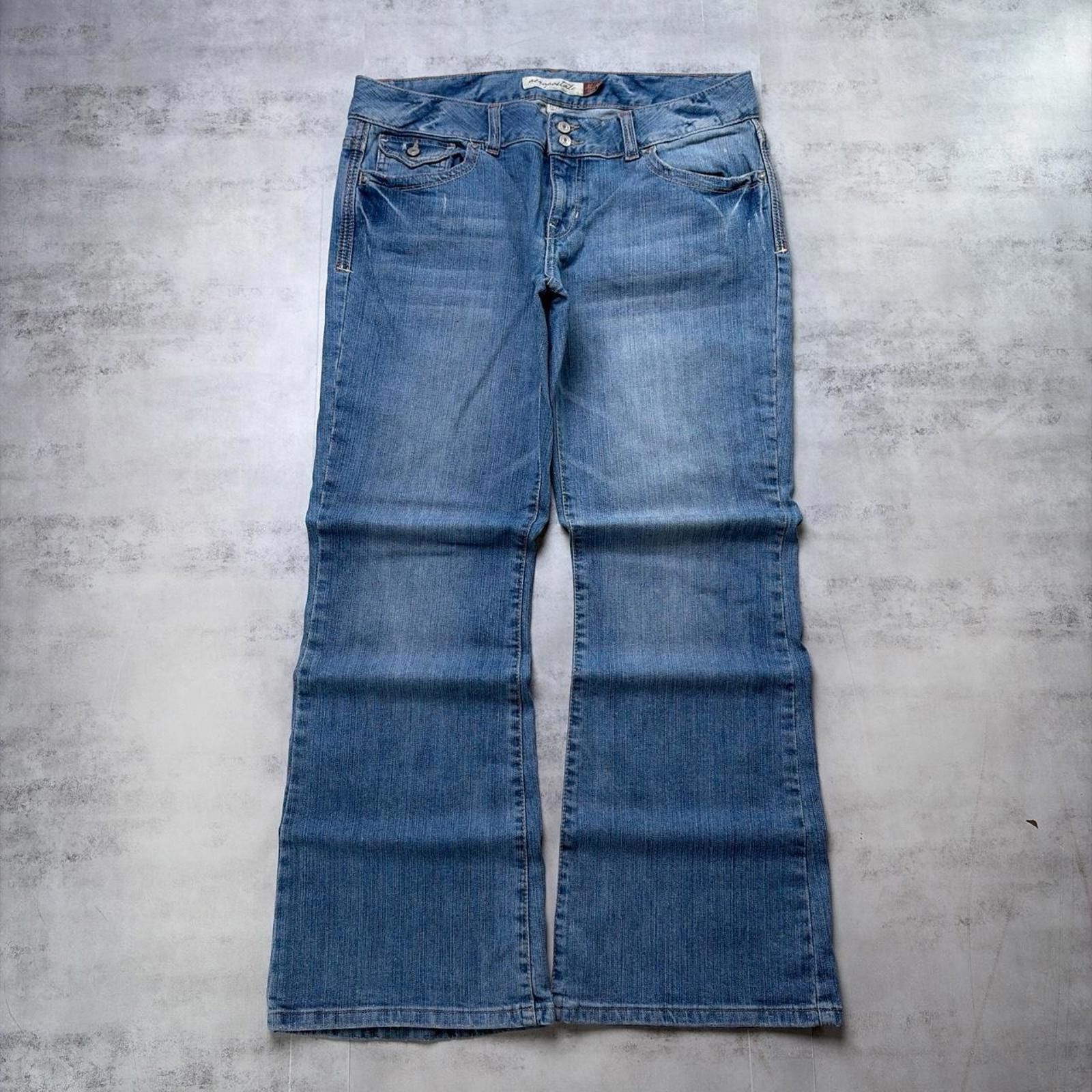 Aeropostale Y2K Blue Aeropostale Grunge Flared Embroidered Denim Jeans Size 34" / US 12 / IT 48 - 2 Thumbnail