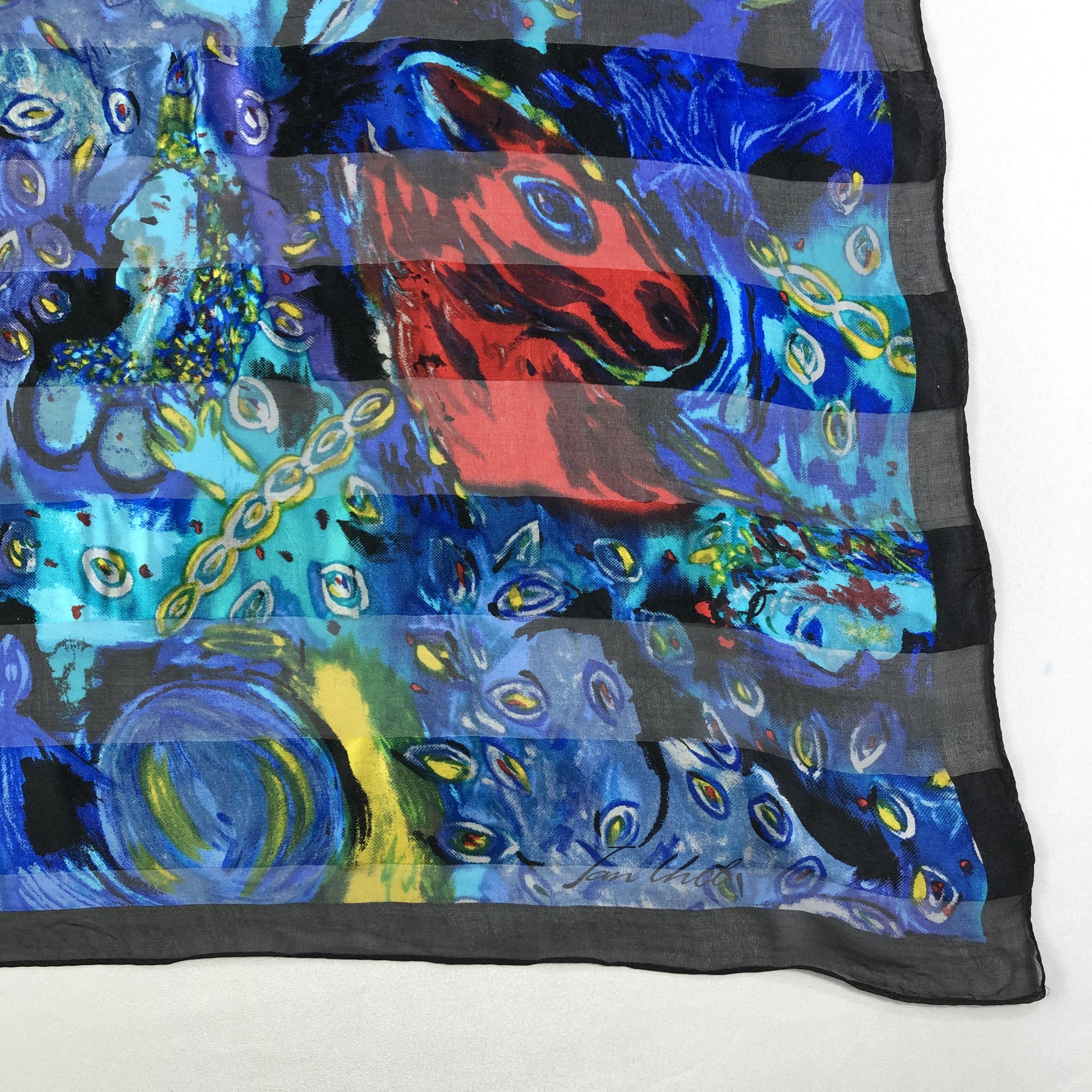 Vintage Vintage Silk Scarf Size ONE SIZE - 3 Thumbnail