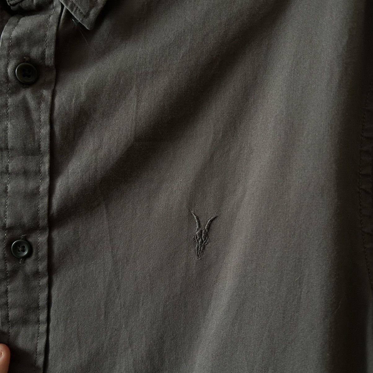Allsaints Designer Allsaints Small Logo Brown hype y2k button shirt Size US L / EU 52-54 / 3 - 3 Thumbnail