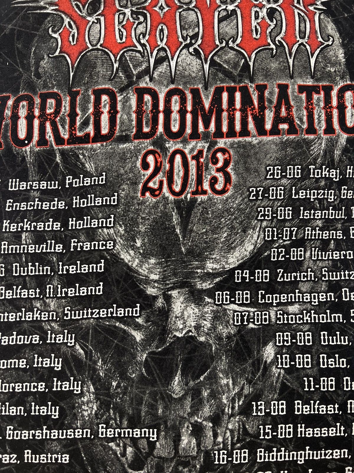 Band Tees × Slayer × Vintage Slayer World Domination Tour 2013 Size US S / EU 44-46 / 1 - 5 Thumbnail
