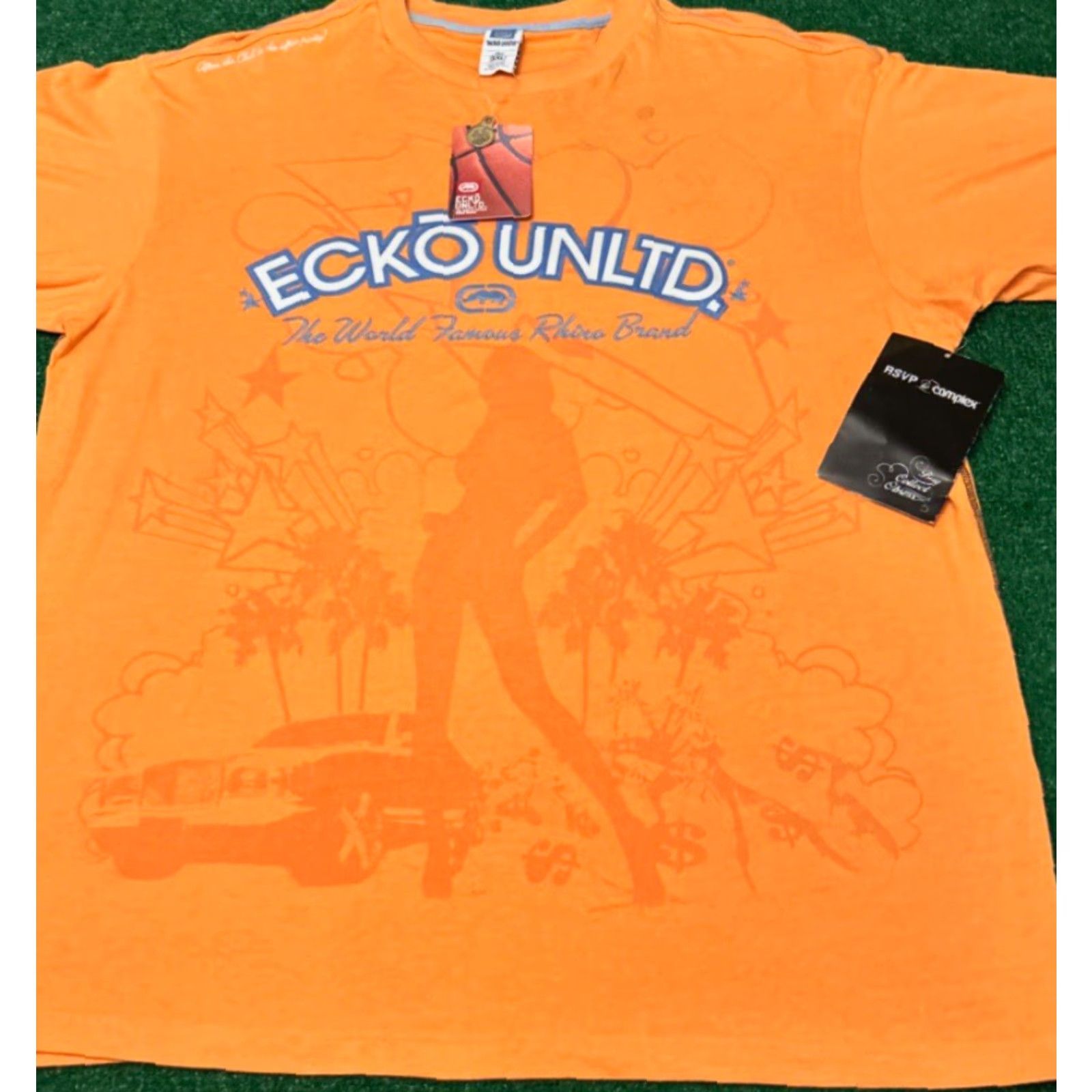 Ecko Unltd. VINTAGE Ecko UNLTD Complex RSVP Collab Shirt Mens XXL Orange 2000s Hip Hop Y2K VTG NWT Rap Tee Size US XXL / EU 58 / 5 - 5 Thumbnail