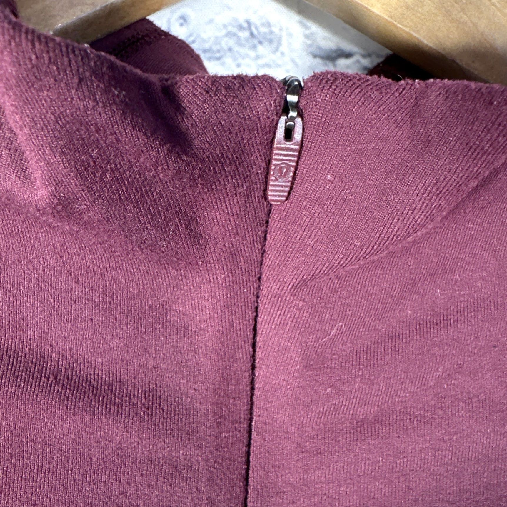 Lululemon Lululemon Outrun the Elements 1/2 Zip Burgundy 10 W3CJUS Athleisure Activewear Top Shirt Womens Pullover Mock Neck Zip Long Sleeve Breathable Stretch Size ONE SIZE - 4 Thumbnail