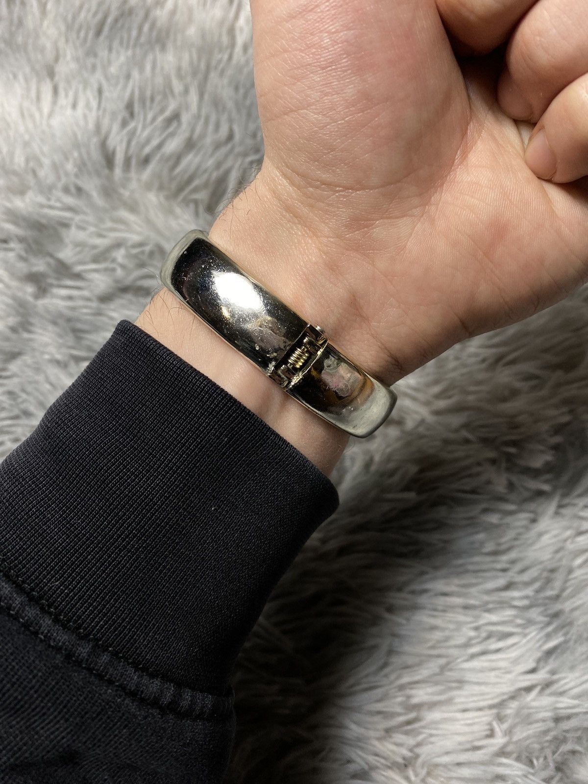 Jewelry Silver Bangle with Yellow Crystals | Japanese Brand Size ONE SIZE - 5 Thumbnail