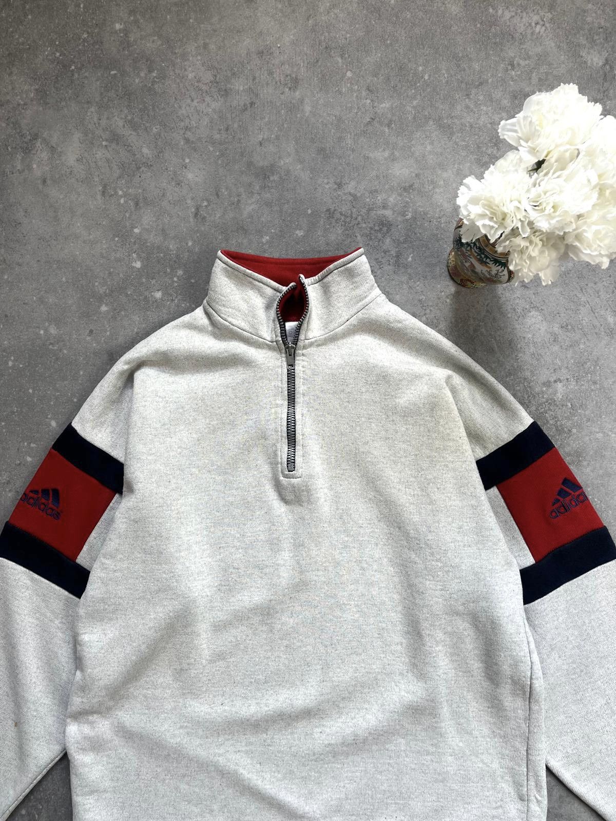 Adidas × Vintage 90s Adidas Half Zip Sweatshirt Retro Vintage Archive 00s Size US L / EU 52-54 / 3 - 4 Thumbnail