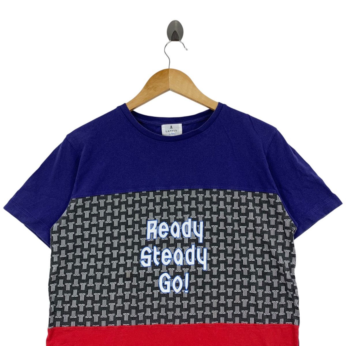 Lanvin LANVIN MONOGRAM En Bleu Ready Steady Go Short Sleeve Tshirt Size US S / EU 44-46 / 1 - 2 Thumbnail