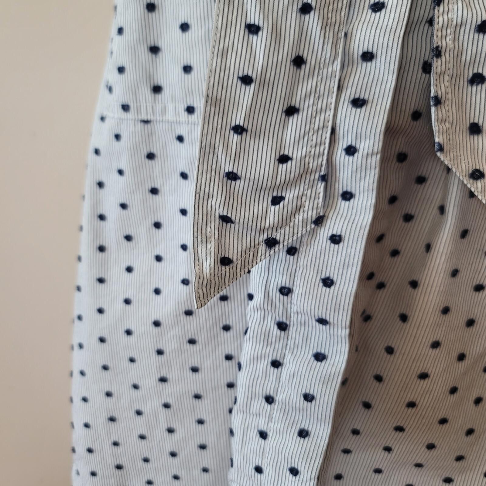 Banana Republic Banana Republic Navy Polka Dot Striped Midi Tie Dress Sz S Size S / US 4 / IT 40 - 5 Thumbnail