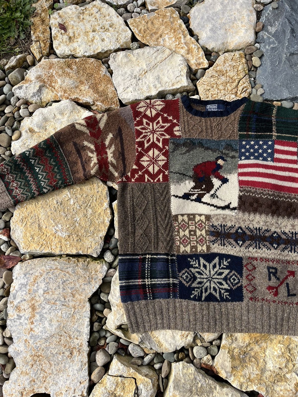 Ralph Lauren Vintage Polo Ralph Lauren 90s sweater hand knit ski kanye Size US L / EU 52-54 / 3 - 14 Thumbnail