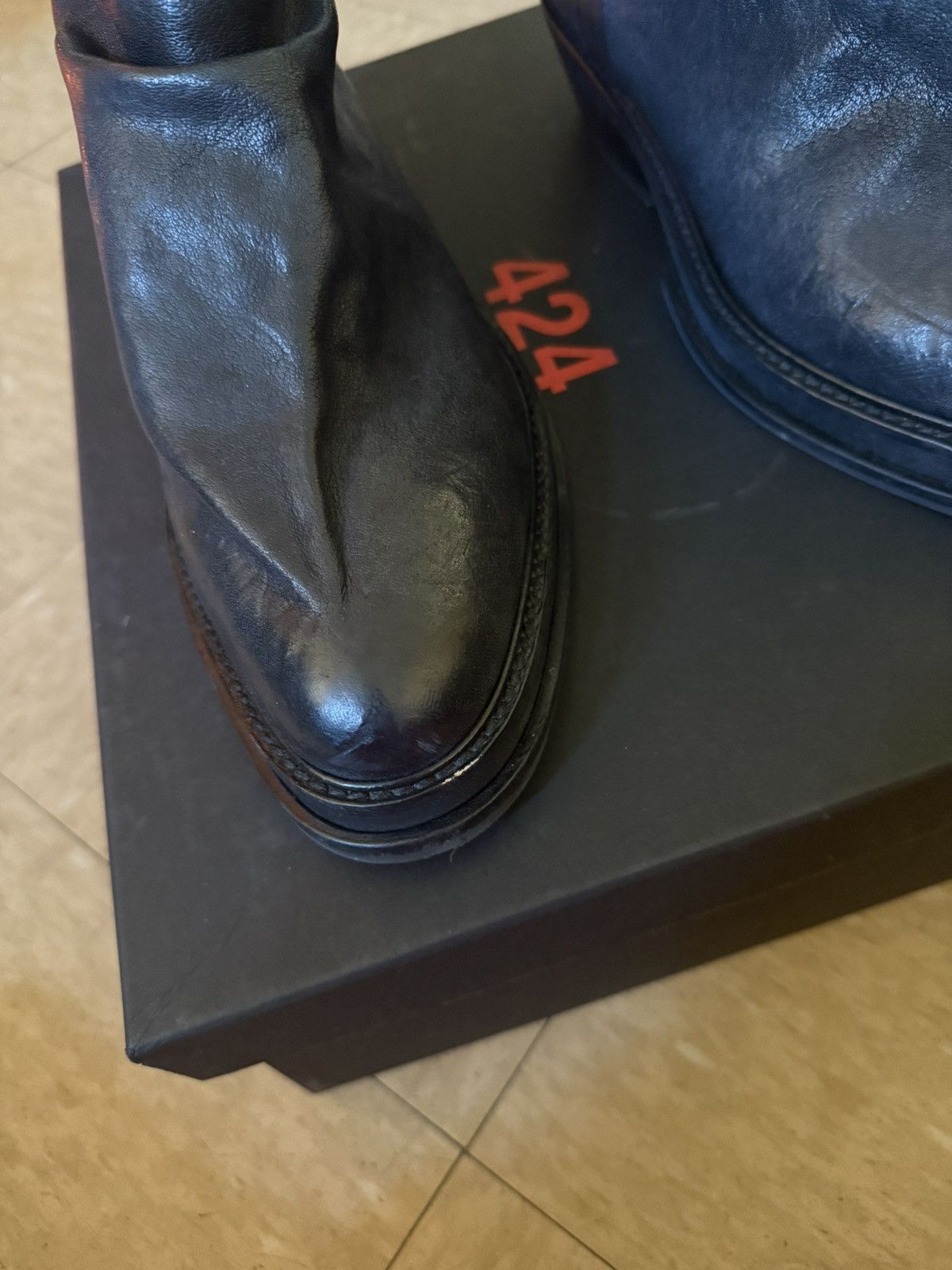 424 424 Leather Marathon Cowboy Boot Size US 6 / EU 39 - 2 Thumbnail