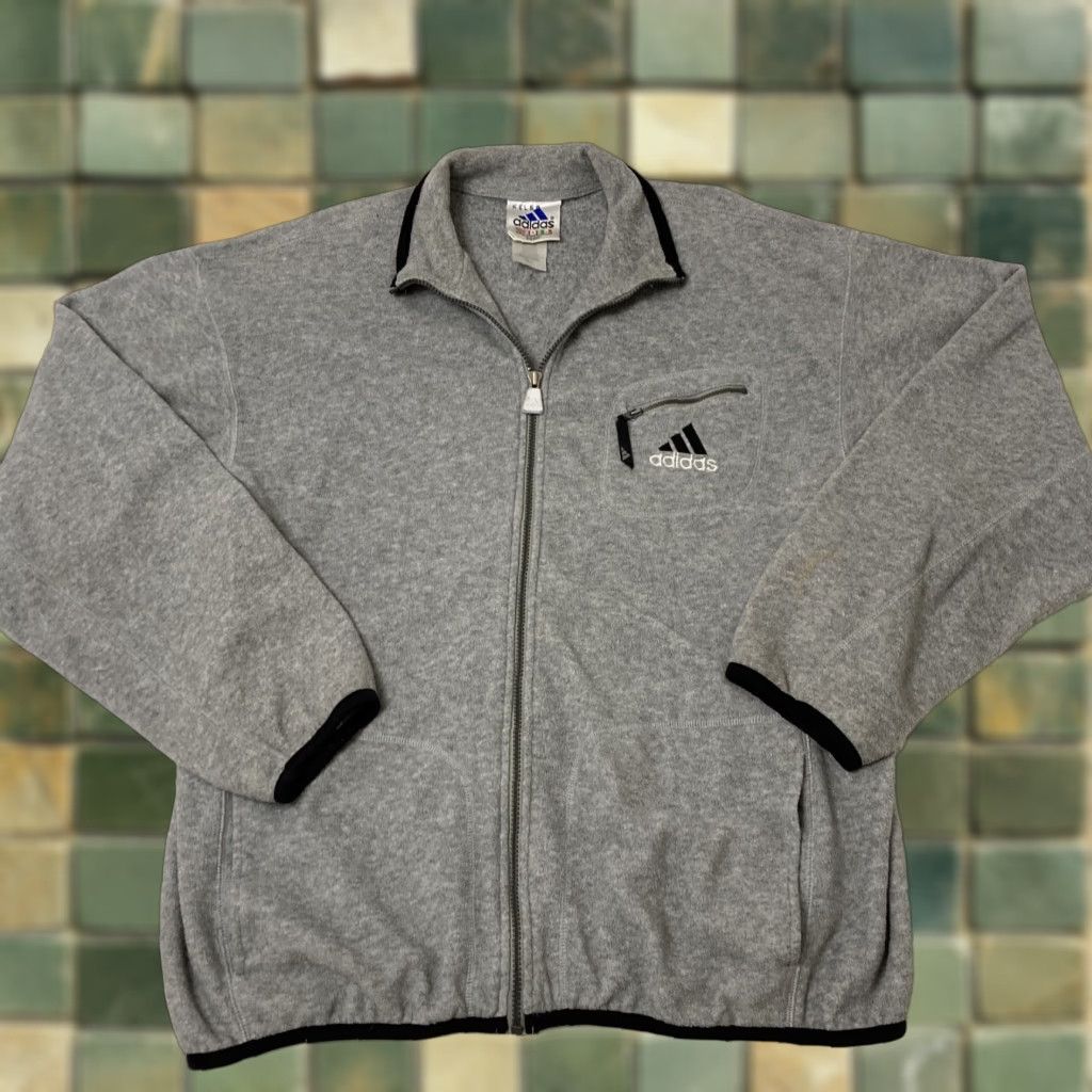 Adidas VINTAGE adidas Full Zip Fleece Jacket Men Large Gray L AUZ 001 Size US L / EU 52-54 / 3 - 1 Thumbnail